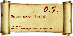 Ostermayer Fanni névjegykártya